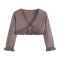 Wholesale  Baby Girl Sweater Crop Top Long Sleeve Ruffled One Button Cute Outwear Kids Fall Shrug