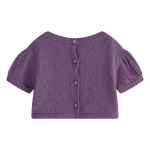 Wholesale  Baby Girl's short Sleeve V-Neck Knitwear Ruched Pullover Ribbed Casual Cropped Top