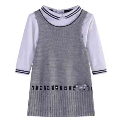 Wholesale  3-24M Newborn Infant Baby Girls Solid Grey Color Outfits Suspender Dress Spring Fall Clothes
