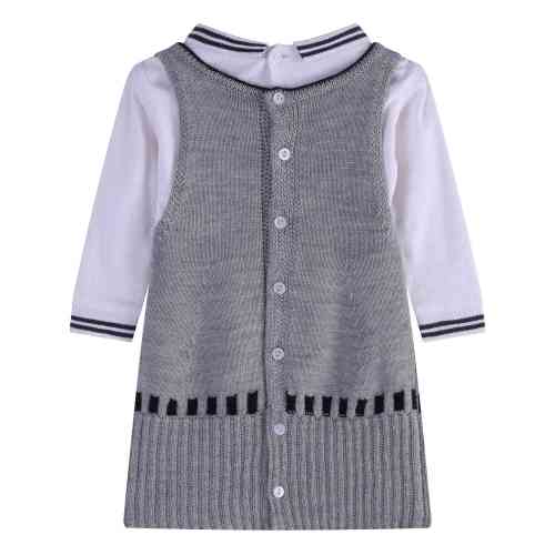 Wholesale  3-24M Newborn Infant Baby Girls Solid Grey Color Outfits Suspender Dress Spring Fall Clothes