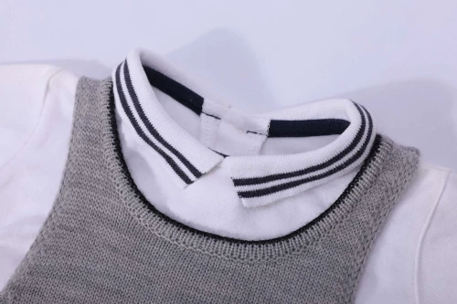 Wholesale  3-24M Newborn Infant Baby Girls Solid Grey Color Outfits Suspender Dress Spring Fall Clothes