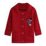 Wholesale  Camiz.kids Girls's Cardigan Sweaters Wool Soft Tops With Emb