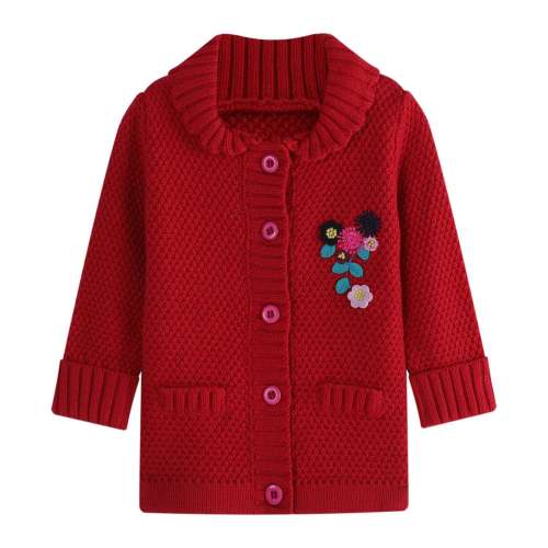 Wholesale  Camiz.kids Girls's Cardigan Sweaters Wool Soft Tops With Emb