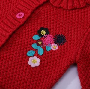 Wholesale  Camiz.kids Girls's Cardigan Sweater Wool Soft Tops With Emb