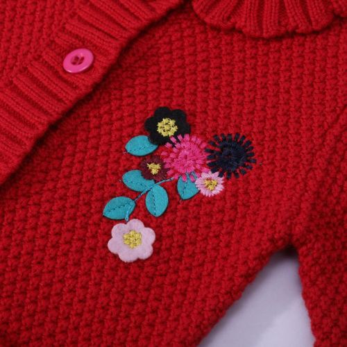 Wholesale  Camiz.kids Girls's Cardigan Sweater Wool Soft Tops With Emb