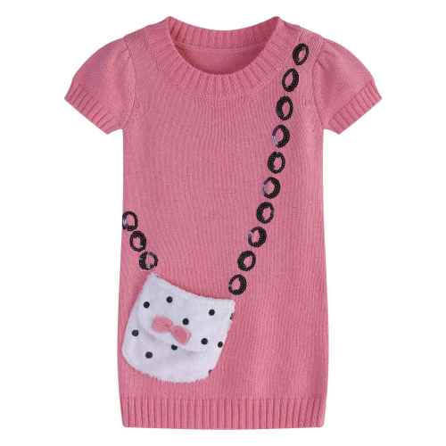 Wholesale  Camiz.kids Girls's Pullover Sweaters Cashmere Blend Soft Tops With Short Sleeve