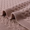 Wholesale 100% Wool Blanket In Brown Color With Cable Knit From Chinese Supplier
