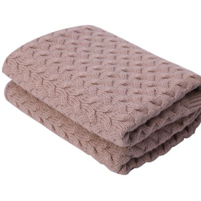Wholesale 100% Wool Blanket In Brown Color With Cable Knit From Chinese Supplier