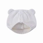 Bonnet en laine nouveau-né en gros en gros en blanc avec fournisseur de Chine d'oreille