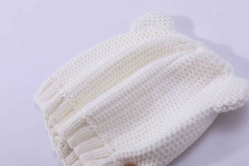 Großhandel Großhandel Neugeborene Wollmütze in Weiß mit Ohr Chine Lieferant