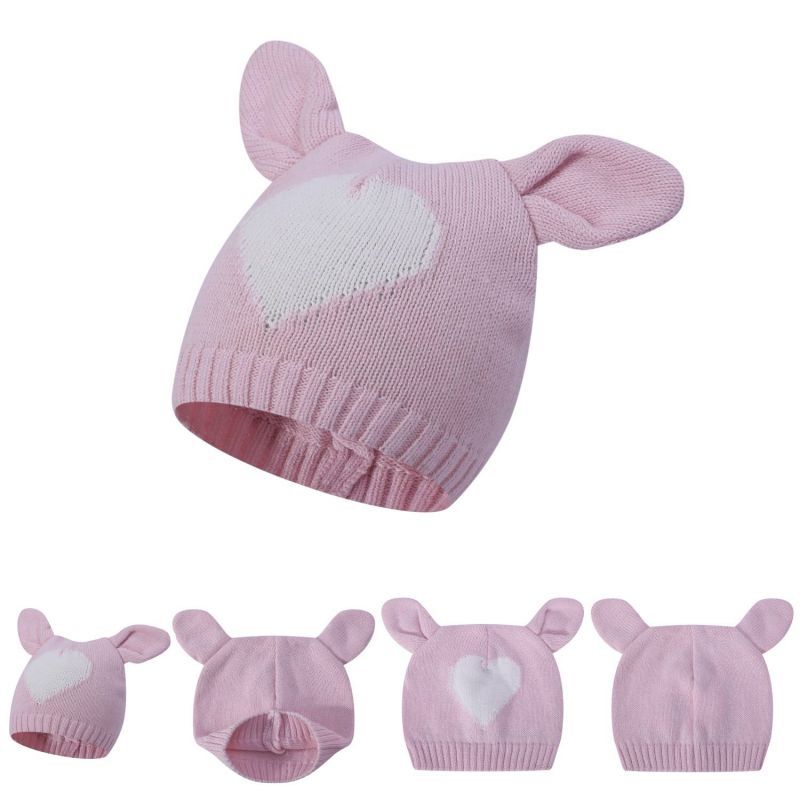 Wholesale Camiz.kids Newborn Cap Cashmere Blend Soft Tops With Cute Ears