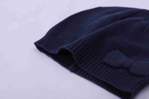 Wholesale Baby Girl 's Wool Cashmere Beanie In Navy China Supplier