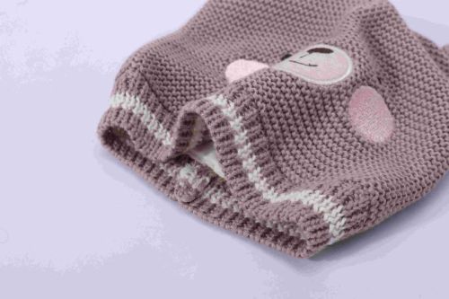 Camiz.kids Cappello lavorato a maglia con fodera in lana invernale per bambini con motivo a orso Produttore cinese