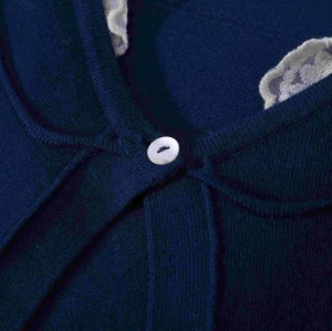 Wholesale Girls Solid Color Knit Sweaters Button lace Cardigan 3-8 Years with Poket