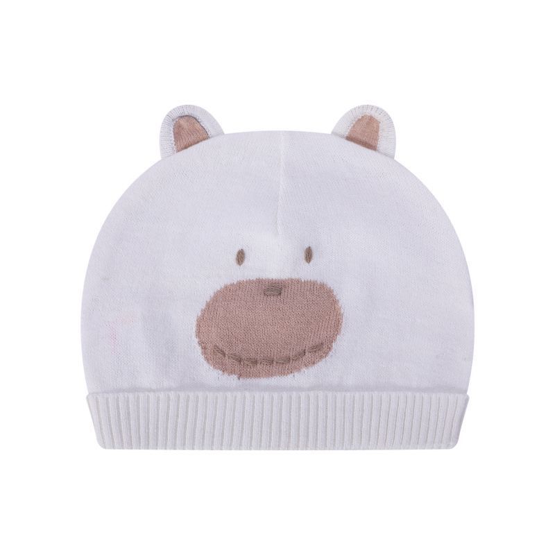 Wholesale Camiz.kids Newborn Ivory Fuzzy Bear Knit Hat From China