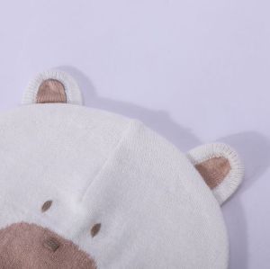 Großhandel Camiz.kids Neugeborene Elfenbein Fuzzy Bear Strickmütze aus China