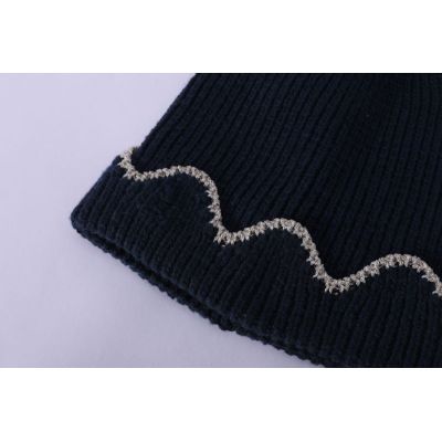 Wholesale Girl Cashmere Beanie With Stripe Pattern Pom Pom From Chinese Supplier