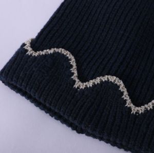 Wholesale Girl Cashmere Beanie With Stripe Pattern Pom China Supplier