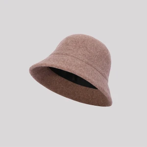 Wholesale Kids Girl Wool Cashmere Shape Cap Bucket Hat In Small MOQ For Winter