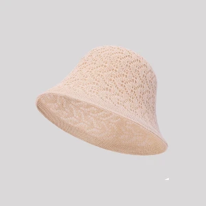 Wholesale Kids Girl Wool Cashmere Shape Cap With Lace Knitting  In Small MOQ For Summer