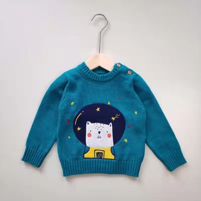 Wholesale Kids Boy Button Pollover 95%cotton 5%cashmere Cartoon Sweater China Factory