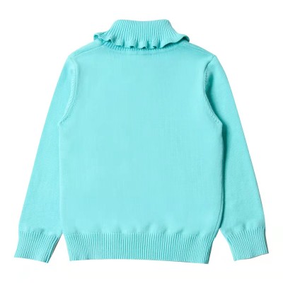 Wholesale  Camiz.kids Girls's  Flounces high collar  Sweaters With High Quality Pima Cotton