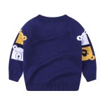 Jacquard Bear Pullover Sweater With High Quality High Twist Cotton For Boy Chinese Supplier