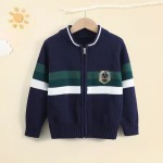 Contrast Color Stripe Jacket With High Quality High Twist Cotton For Boy By Chinese Factory