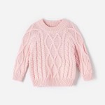 Camiz.kids Girls's Cable Pullover Sweaters With High Quality High Twist Cotton By Chinese Manufacturer