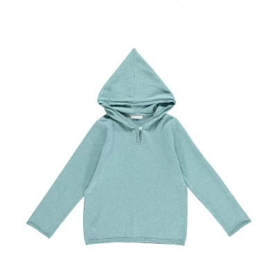 Custom Made Cute Boy High Quality BCI Cotton Cashmere Hoodie By Chinese Factory