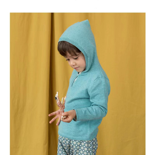Custom Made Cute Boy High Quality BCI Cotton Cashmere Hoodie By Chinese Factory