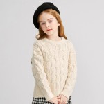 Custom Girls's Pullover Sweaters With High Quality BCI Cotton/Cashmere By Chinese Factory