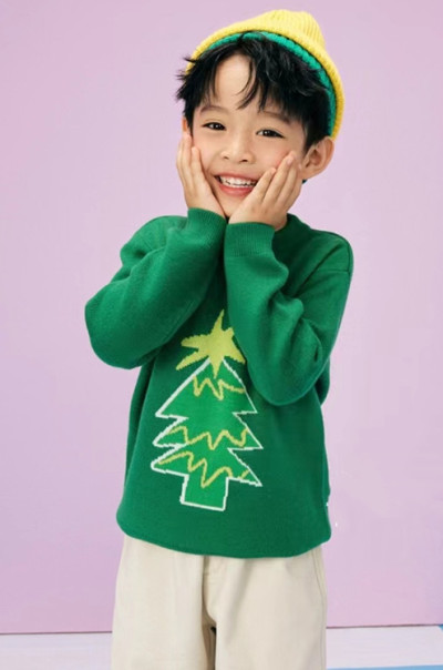 Wholesale Boy Cashmere Round Neck Christmas Jumper Chinese Supplier