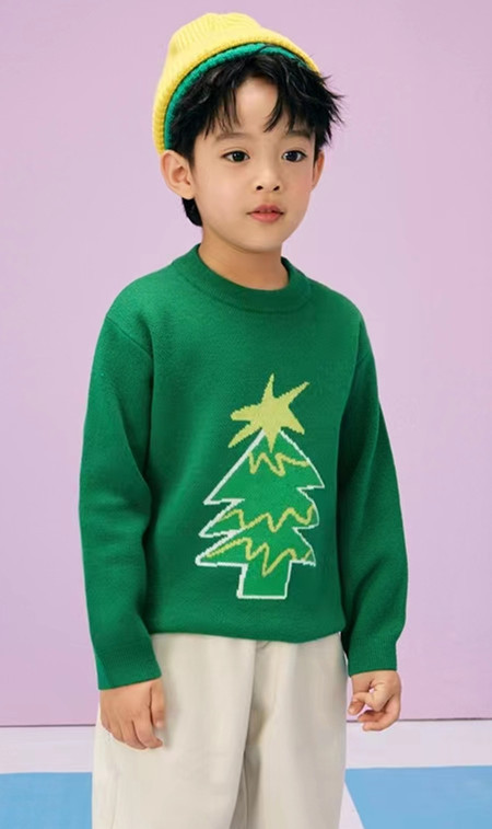 Wholesale Boy Cashmere Round Neck Christmas Jumper Chinese Supplier