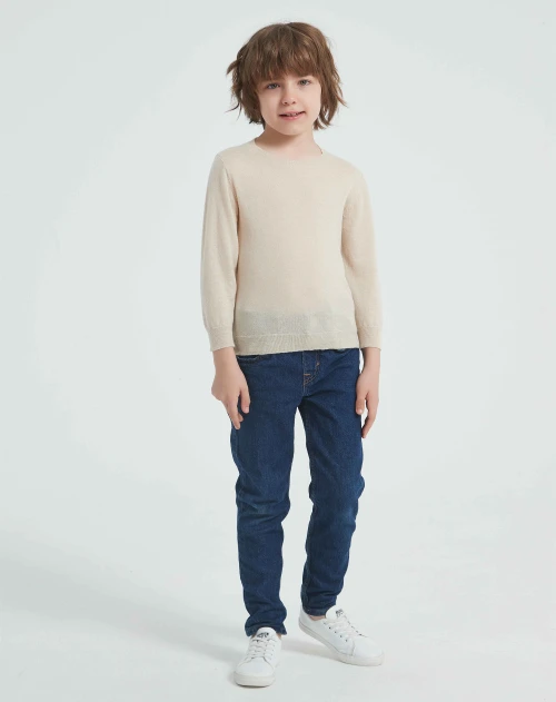 Wholesale Boys' 90%Cashmere 10%Silk Crew Neck Sweater From China