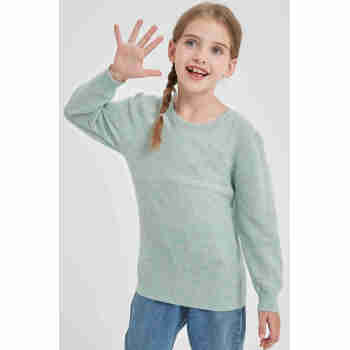 Wholesale Girl 90%Cashmere 10%silk Round Neck Sweater From China