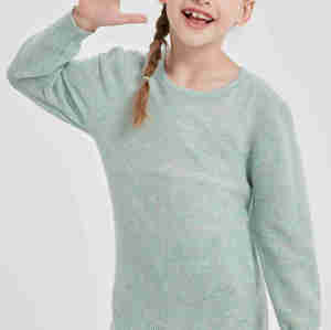 Wholesale Girl 90%Cashmere 10%silk Round Neck Sweater From China