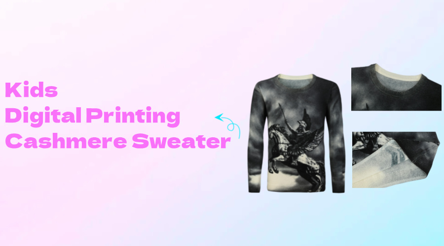 Kids digital printing cashmere sweater