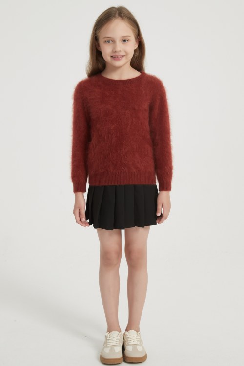 Wholesale 100%Kid's Brushed Cashmere Pullover from China