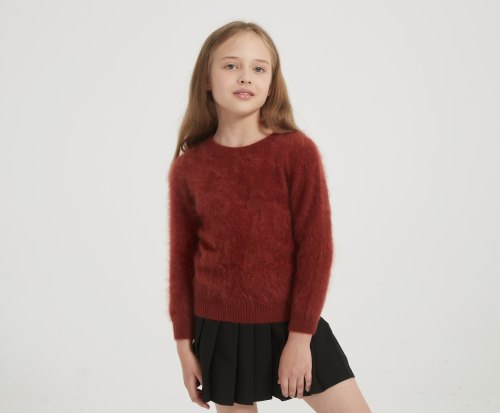 Wholesale 100%Kid's Brushed Cashmere Pullover from China