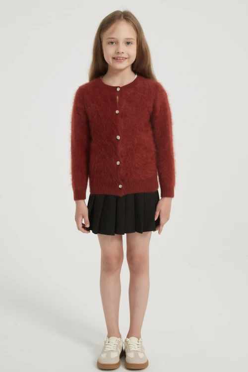 Wholesale 100%Kid's Brushed Cashmere Cardigan from Chineses Supplier