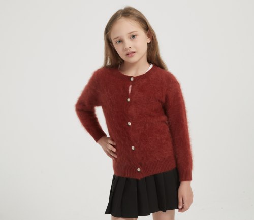 Wholesale 100%Kid's Brushed Cashmere Cardigan from Chineses Supplier