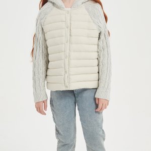 High Quality Kid's Cashmere Down Jacket Features Cable Knit from China Supplier