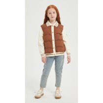 New Design Brown Embroiderd Patchwork Cashmere Down Jacket  from China