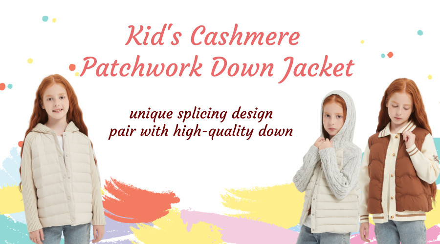 Kid's Cashmere Patchwork Down Jacket