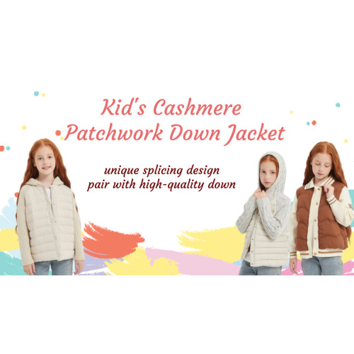 Kid's Cashmere Patchwork Down Jacket