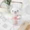 95/5 cotton/cashmere knitted audible baby rattle in bear