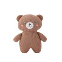 Custom Knitted Bear Musical Baby Soother Plush Toy, Light‑Up Infant Sleep Comforter,private label baby toy