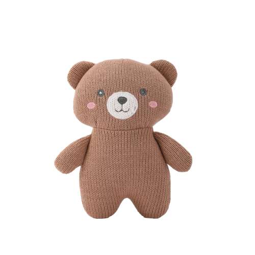 Custom Knitted Bear Musical Baby Soother Plush Toy, Light‑Up Infant Sleep Comforter,private label baby toy