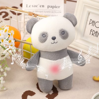 Custom Knitted Musical Baby Rattle Toy, Soft Light‑Up Stuffed Animal Soother Plush,newborn sensory toy